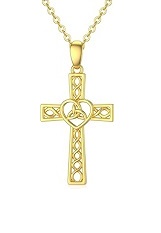 gorgeous gold cross girls necklace